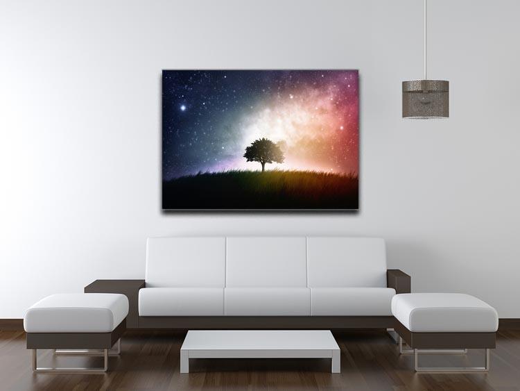tree in a field with beautiful space background Canvas Print or Poster - Canvas Art Rocks - 4