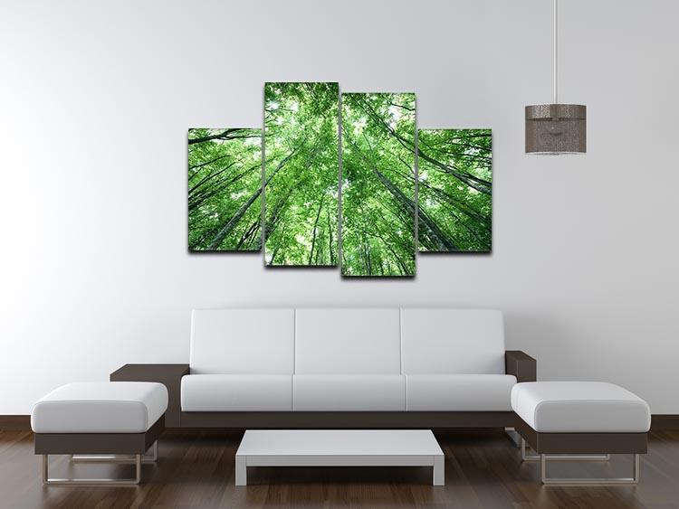 trees meeting eachother at the sky 4 Split Panel Canvas  - Canvas Art Rocks - 3
