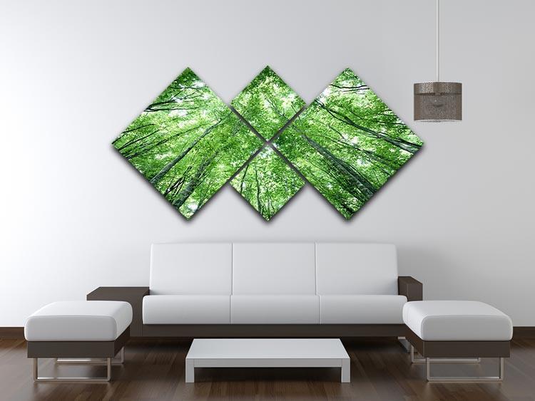 trees meeting eachother at the sky 4 Square Multi Panel Canvas  - Canvas Art Rocks - 3