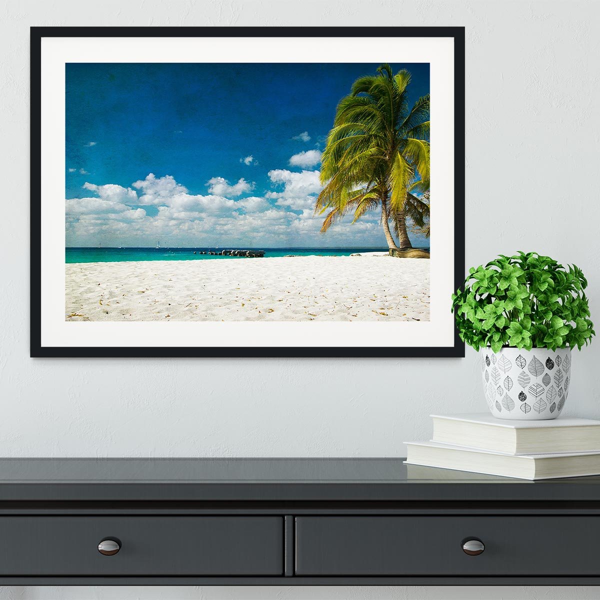 tropical beach Framed Print - Canvas Art Rocks - 1