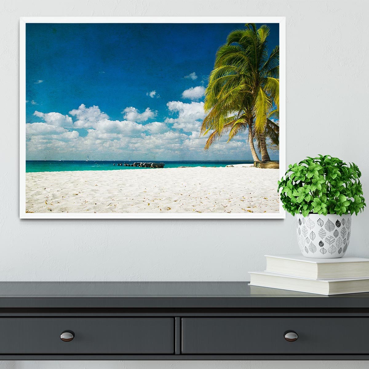 tropical beach Framed Print - Canvas Art Rocks -6
