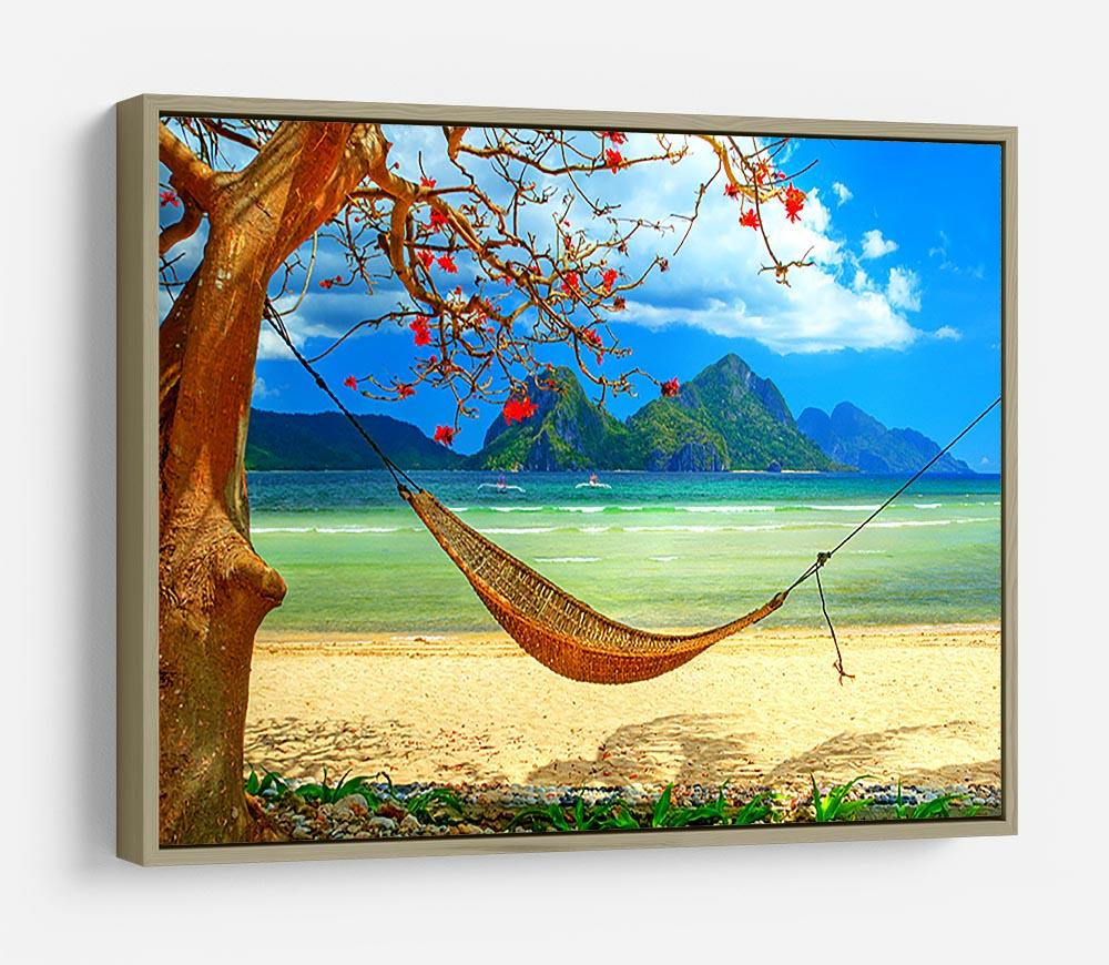tropical beach scene with hammock HD Metal Print - Canvas Art Rocks - 8