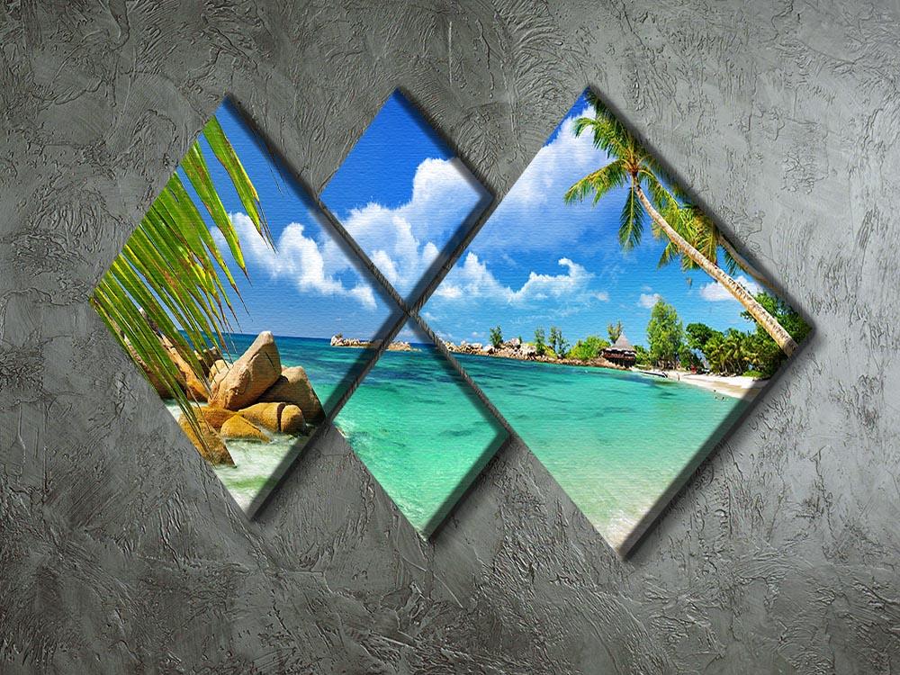 tropical paradise 4 Square Multi Panel Canvas - Canvas Art Rocks - 2