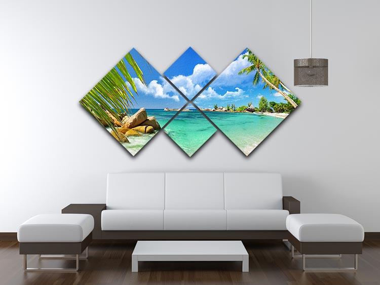 tropical paradise 4 Square Multi Panel Canvas - Canvas Art Rocks - 3