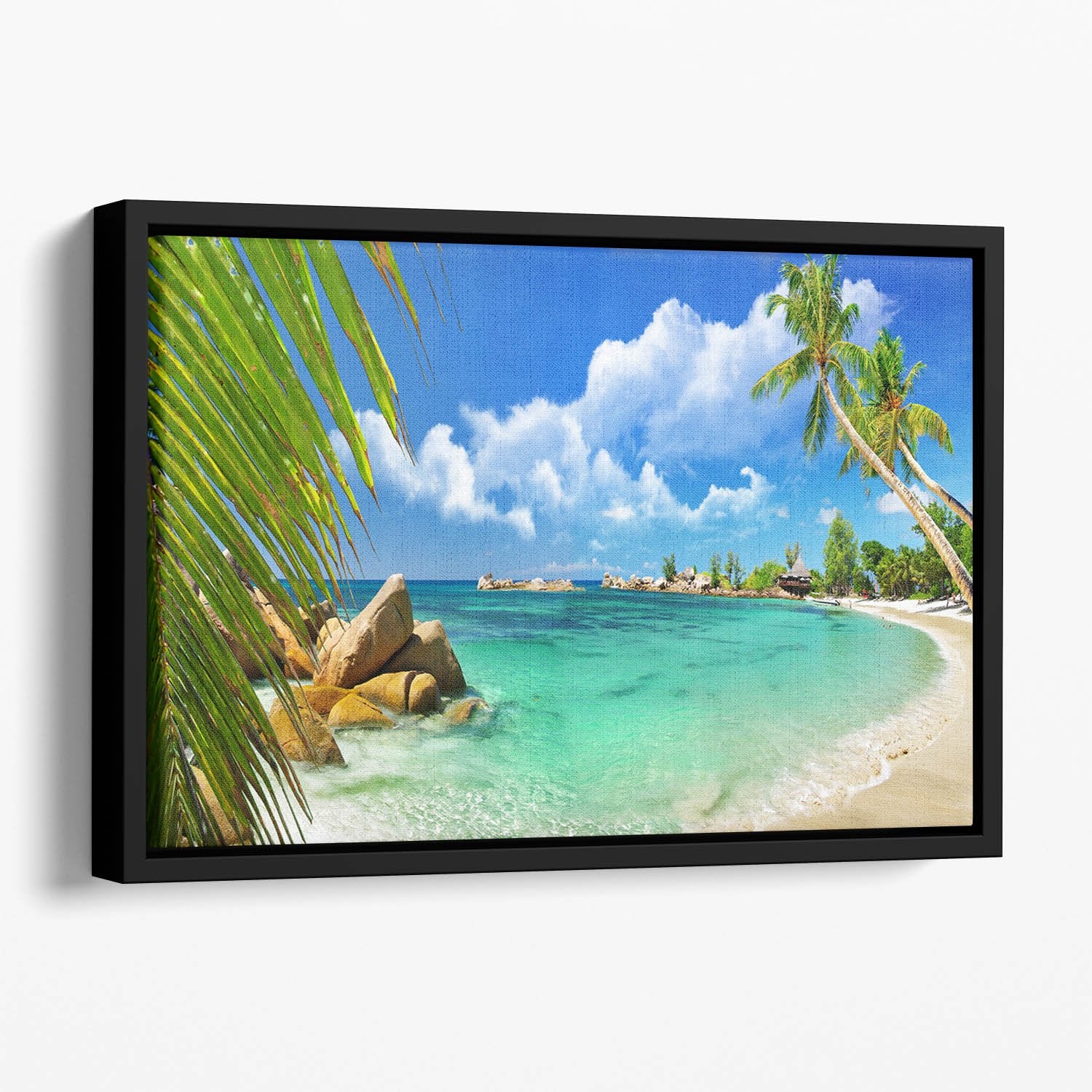 tropical paradise Floating Framed Canvas