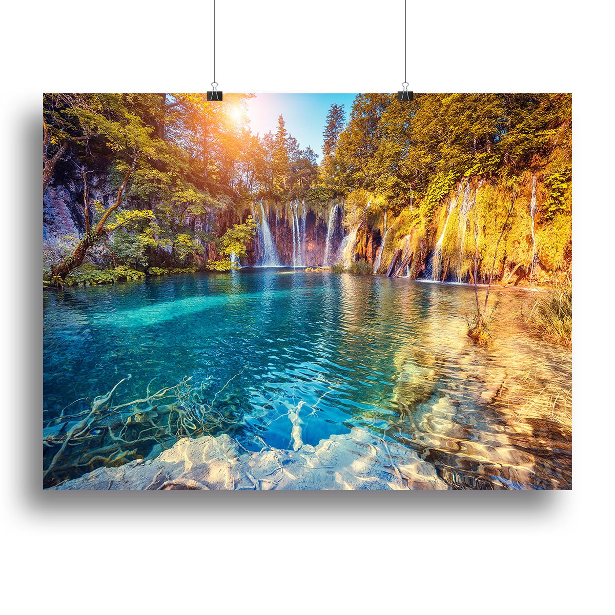turquoise water and sunny beams Canvas Print or Poster