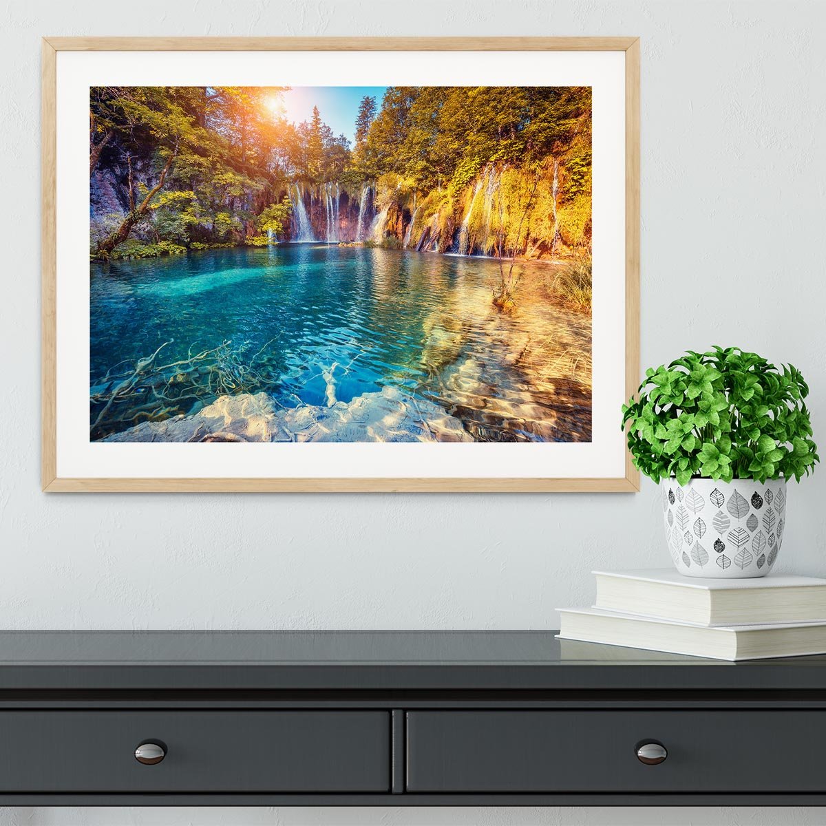 turquoise water and sunny beams Framed Print - Canvas Art Rocks - 3
