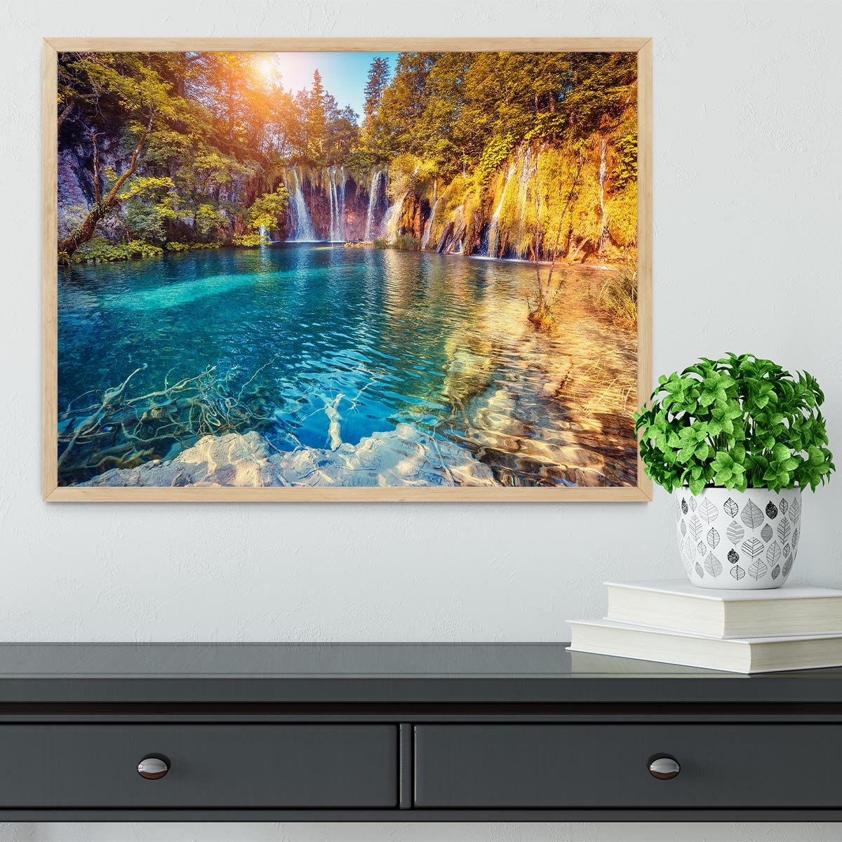 turquoise water and sunny beams Framed Print - Canvas Art Rocks - 4