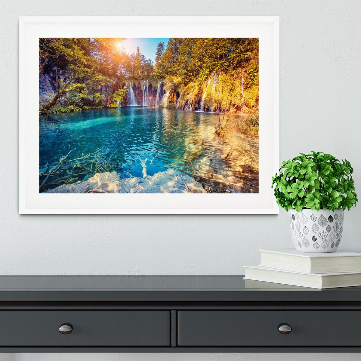 turquoise water and sunny beams Framed Print - Canvas Art Rocks - 5
