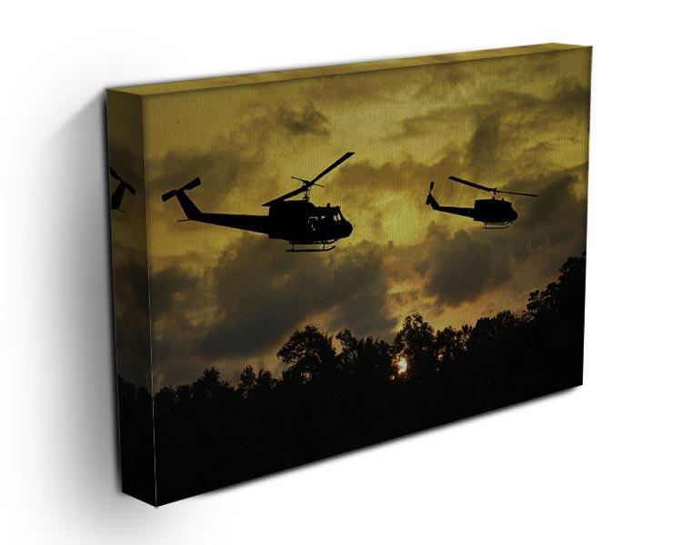 two helicopters flying over South Vietnam Canvas Print or Poster - Canvas Art Rocks - 3