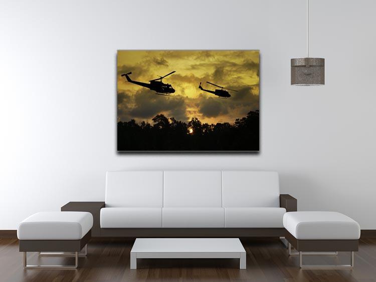 two helicopters flying over South Vietnam Canvas Print or Poster - Canvas Art Rocks - 4