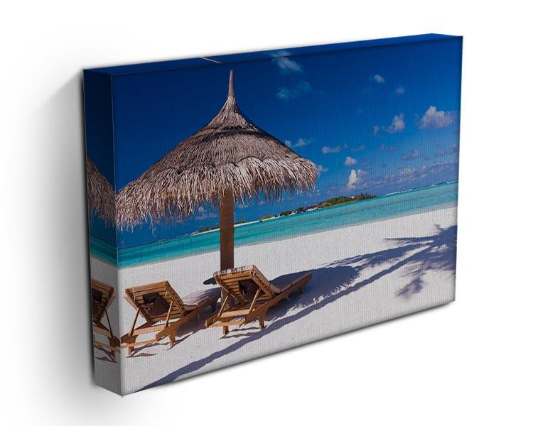 umbrella on a beach with shadow Canvas Print or Poster - Canvas Art Rocks - 3