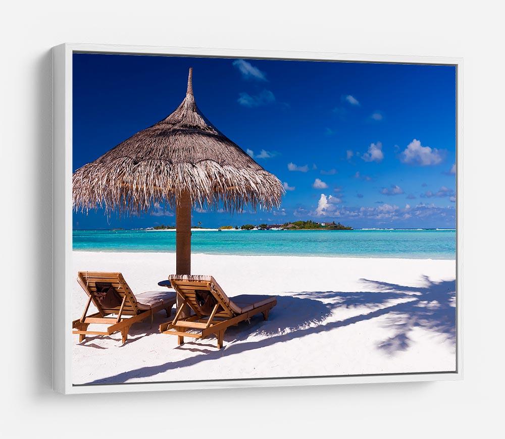 umbrella on a beach with shadow HD Metal Print - Canvas Art Rocks - 7