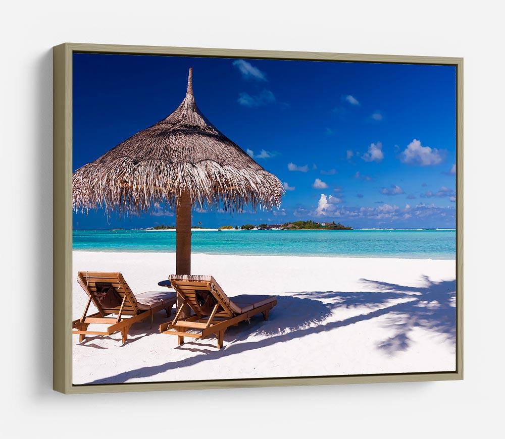 umbrella on a beach with shadow HD Metal Print - Canvas Art Rocks - 8