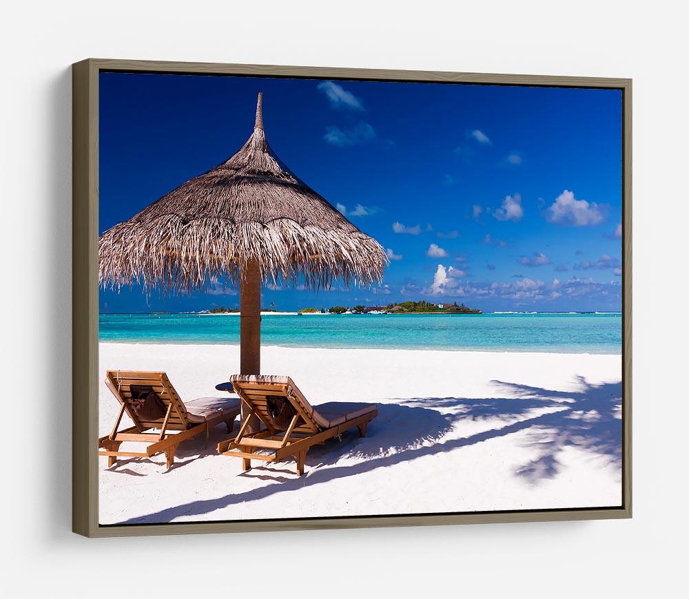 umbrella on a beach with shadow HD Metal Print - Canvas Art Rocks - 10