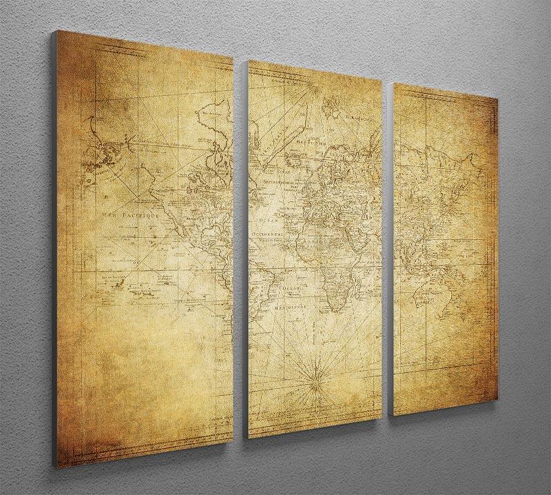 vintage map of the world 1778 3 Split Panel Canvas Print - Canvas Art Rocks - 2