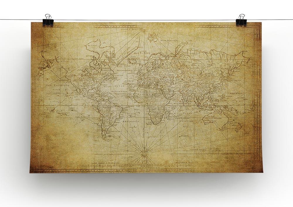 vintage map of the world 1778 Canvas Print or Poster - Canvas Art Rocks - 2