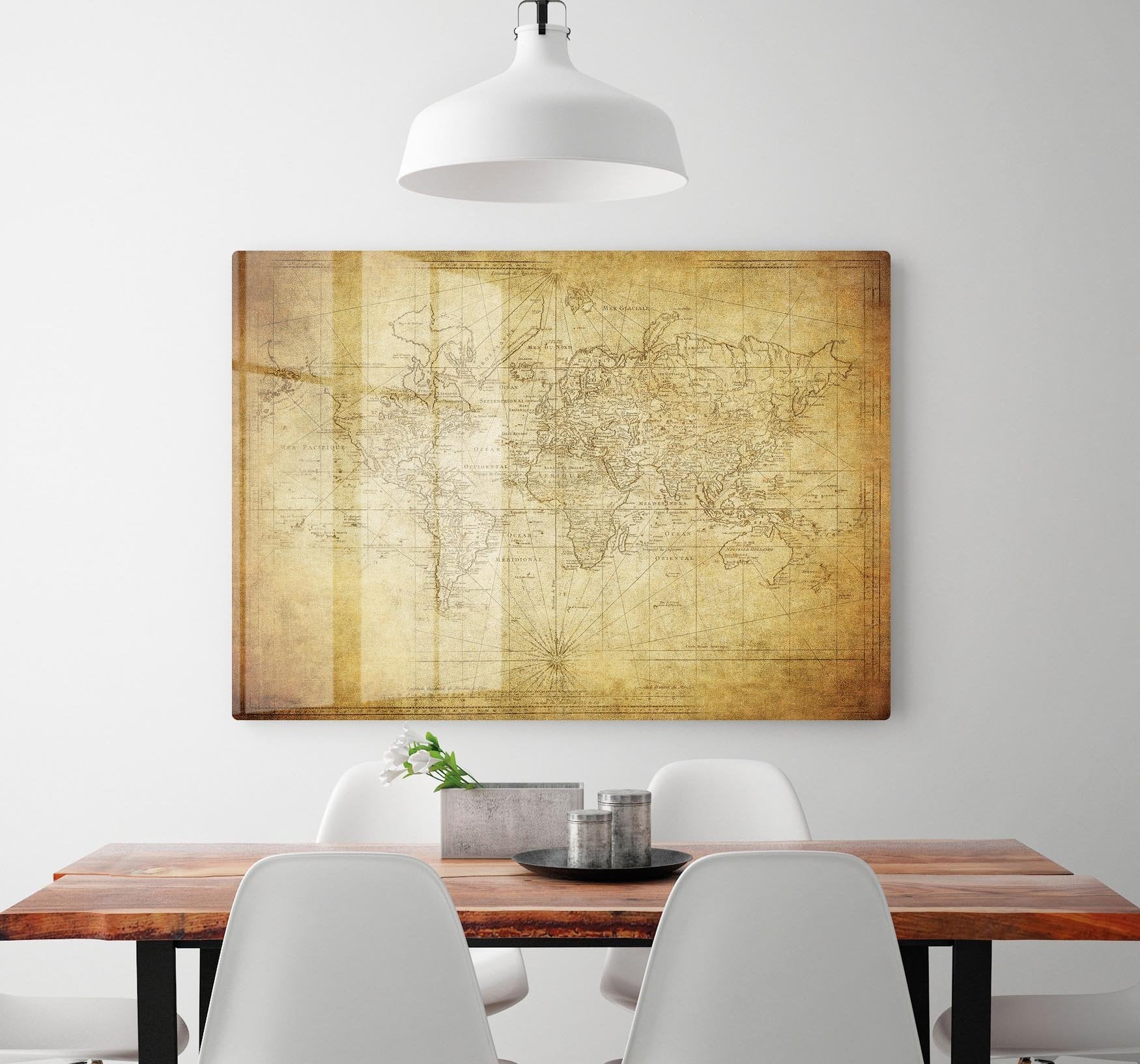 vintage map of the world 1778 HD Metal Print