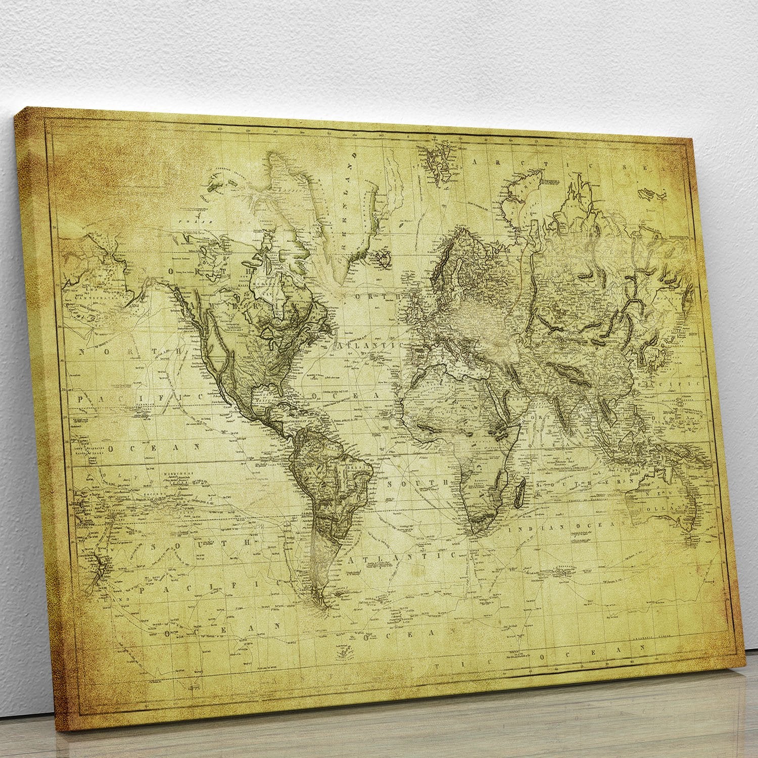 vintage map of the world 1831 Canvas Print or Poster