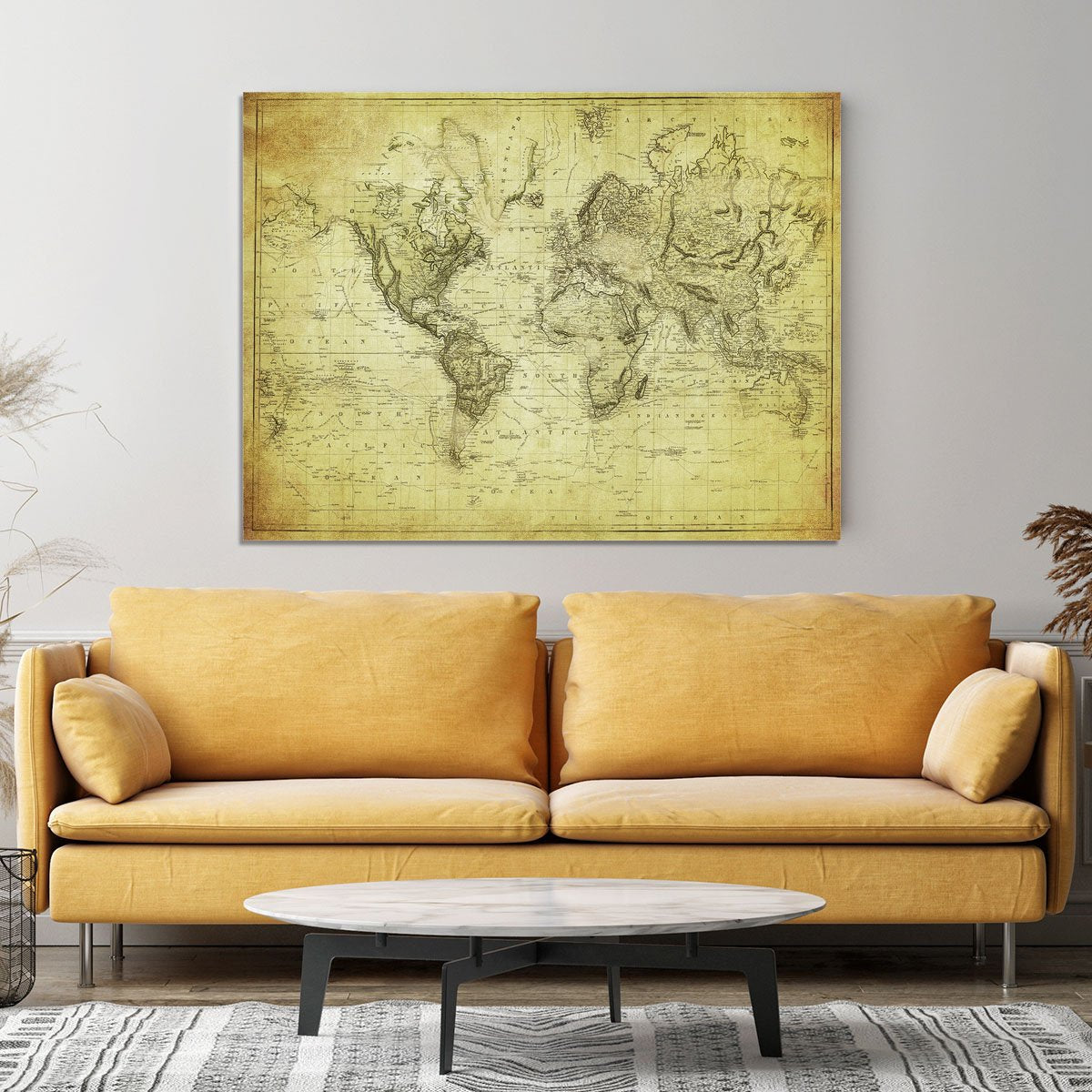 vintage map of the world 1831 Canvas Print or Poster