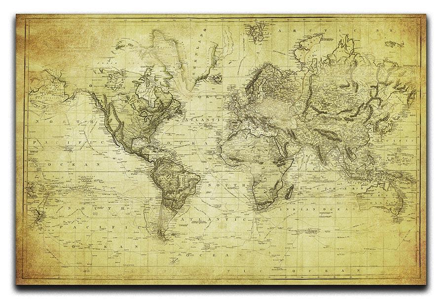 vintage map of the world 1831 Canvas Print or Poster  - Canvas Art Rocks - 1