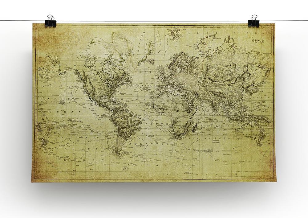 vintage map of the world 1831 Canvas Print or Poster - Canvas Art Rocks - 2