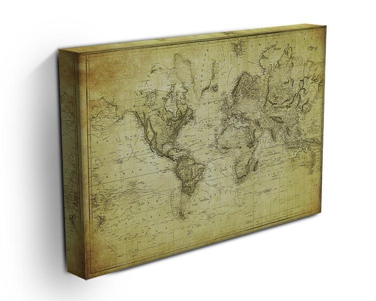vintage map of the world 1831 Canvas Print or Poster - Canvas Art Rocks - 3