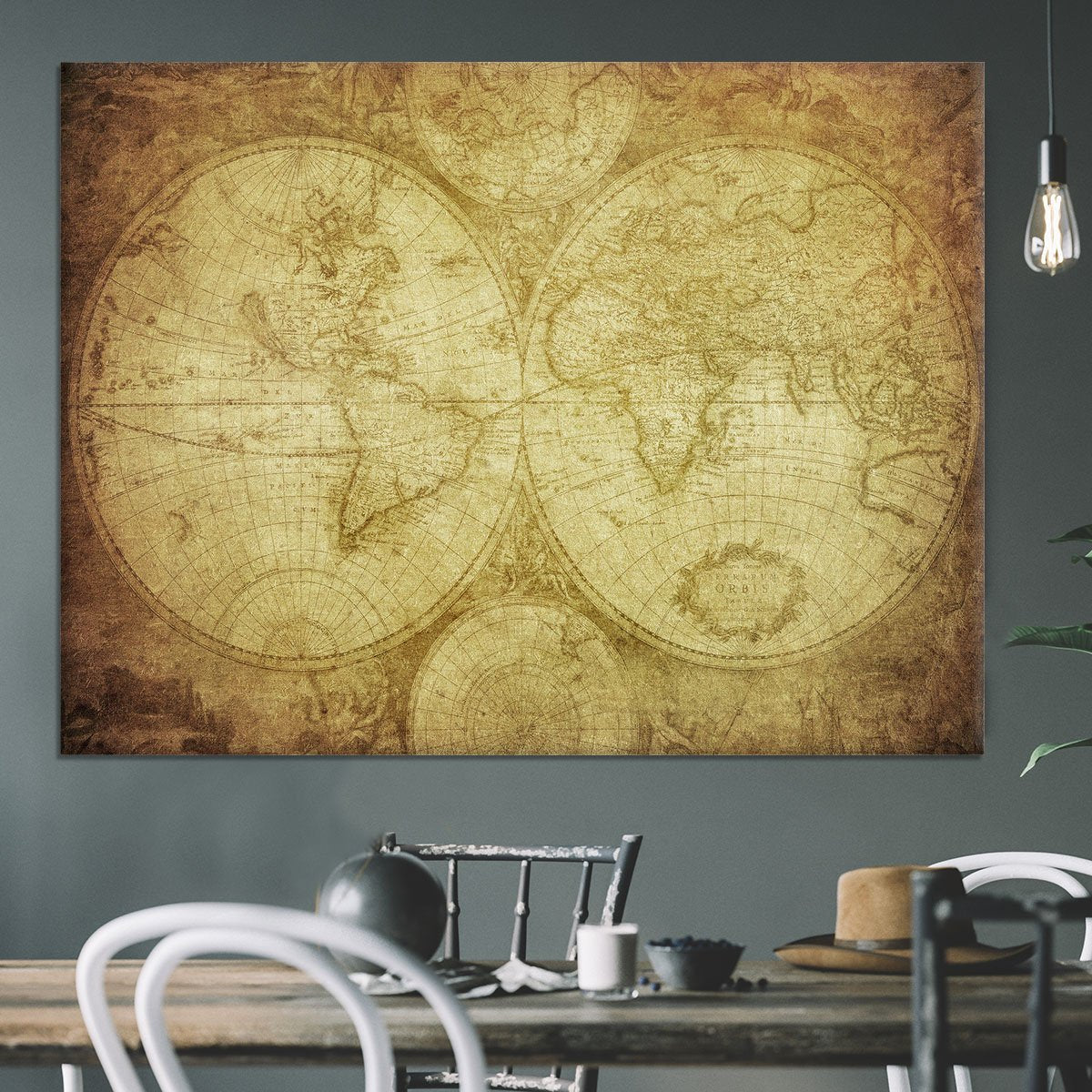 vintage map of the world Canvas Print or Poster