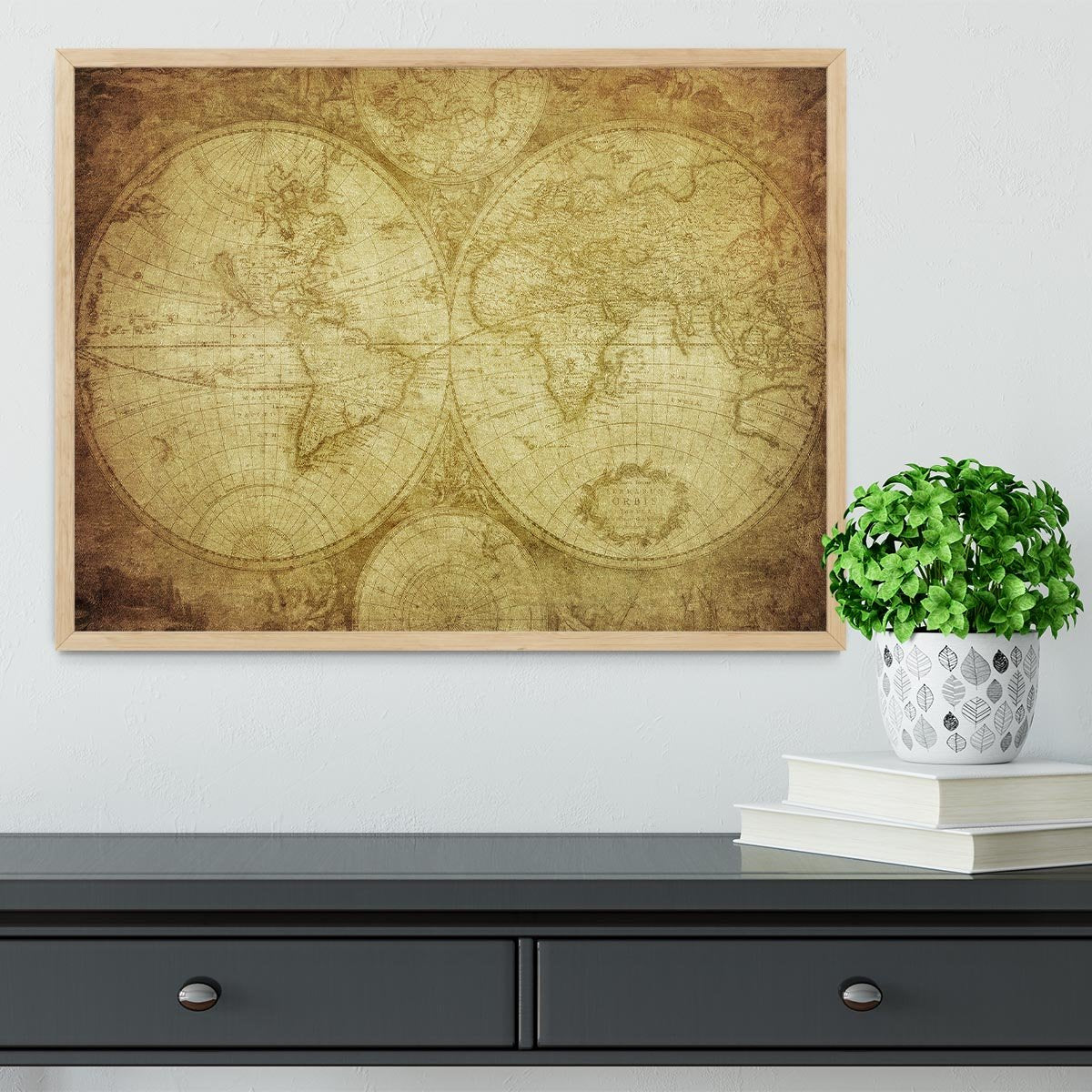 vintage map of the world Framed Print - Canvas Art Rocks - 4