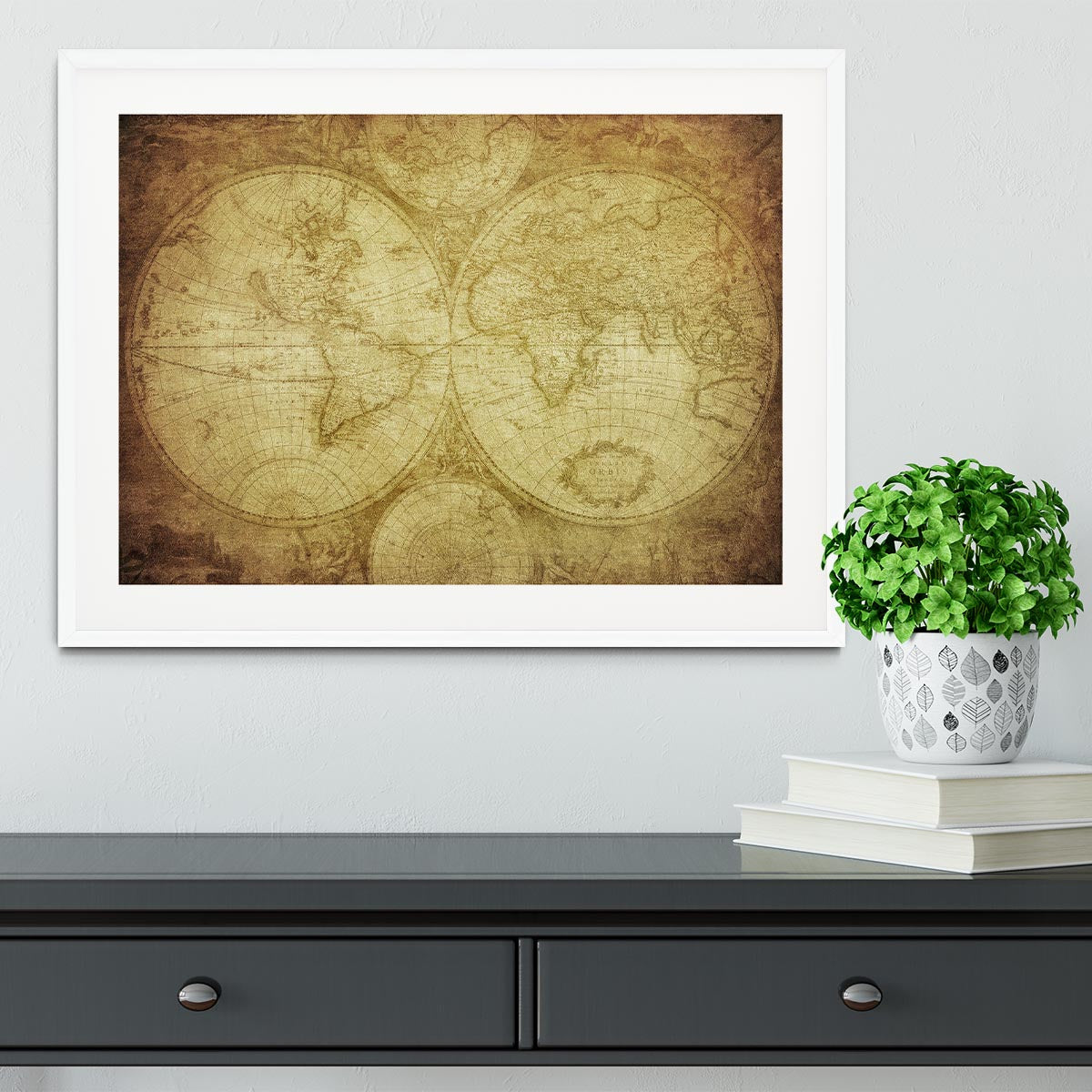 vintage map of the world Framed Print - Canvas Art Rocks - 5