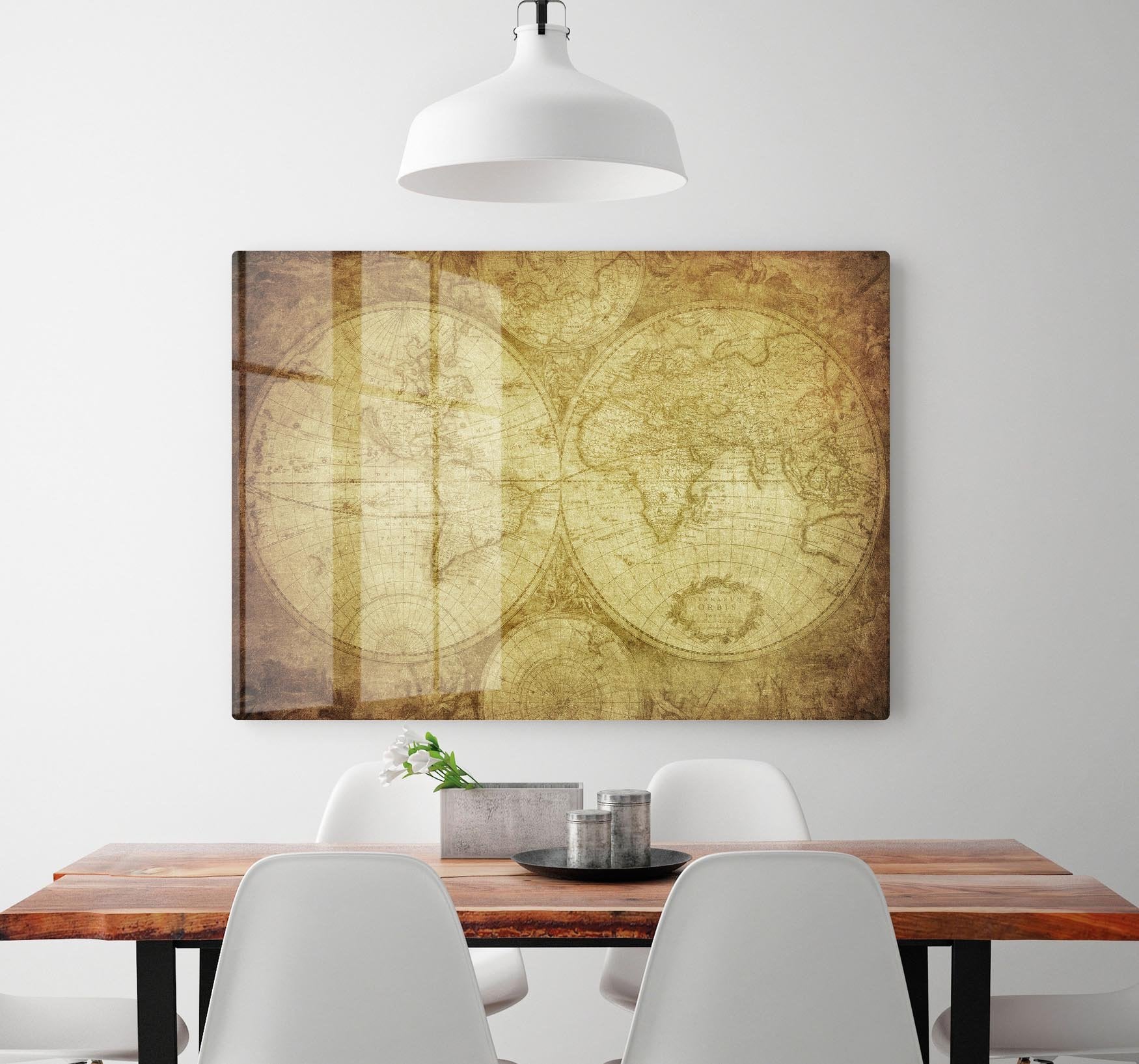 vintage map of the world HD Metal Print