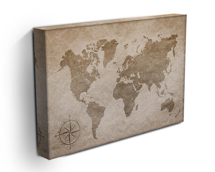 vintage paper with world map Canvas Print or Poster - Canvas Art Rocks - 3