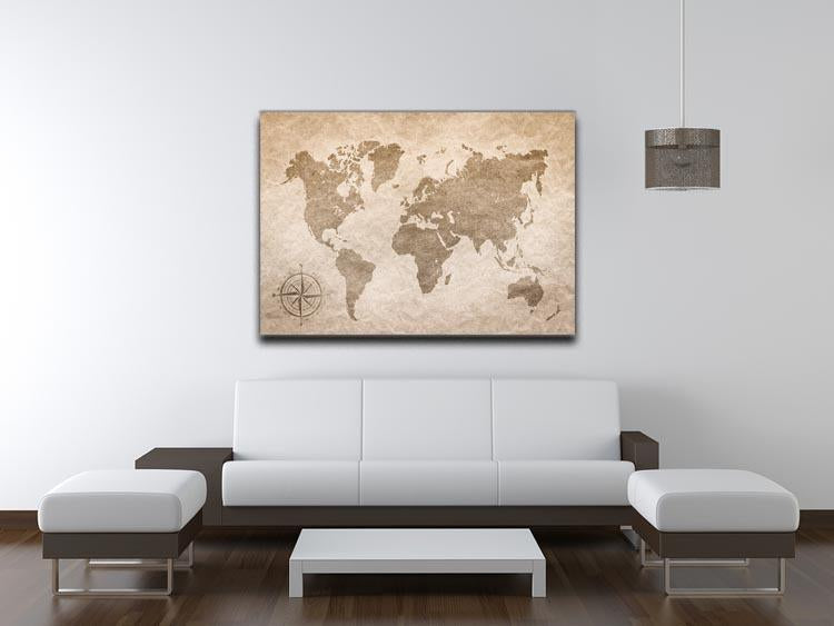 vintage paper with world map Canvas Print or Poster - Canvas Art Rocks - 4