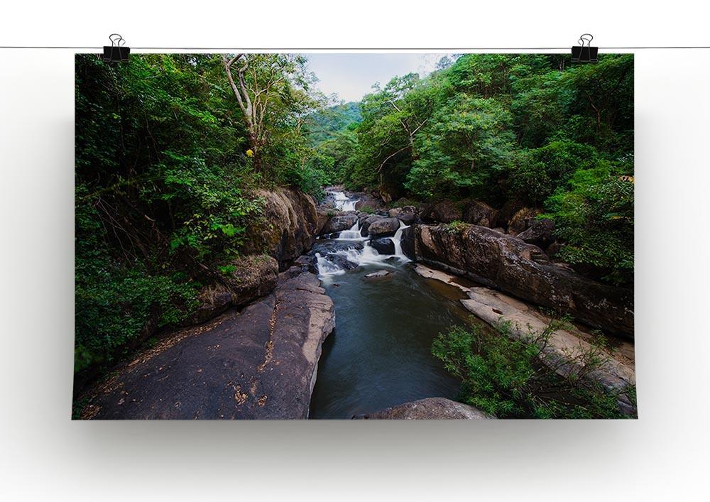 water fall in the forest Canvas Print or Poster - Canvas Art Rocks - 2