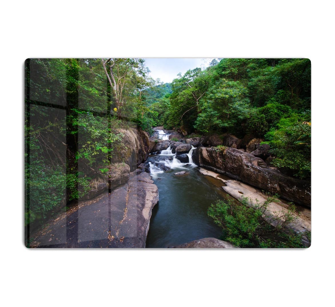 water fall in the forest HD Metal Print