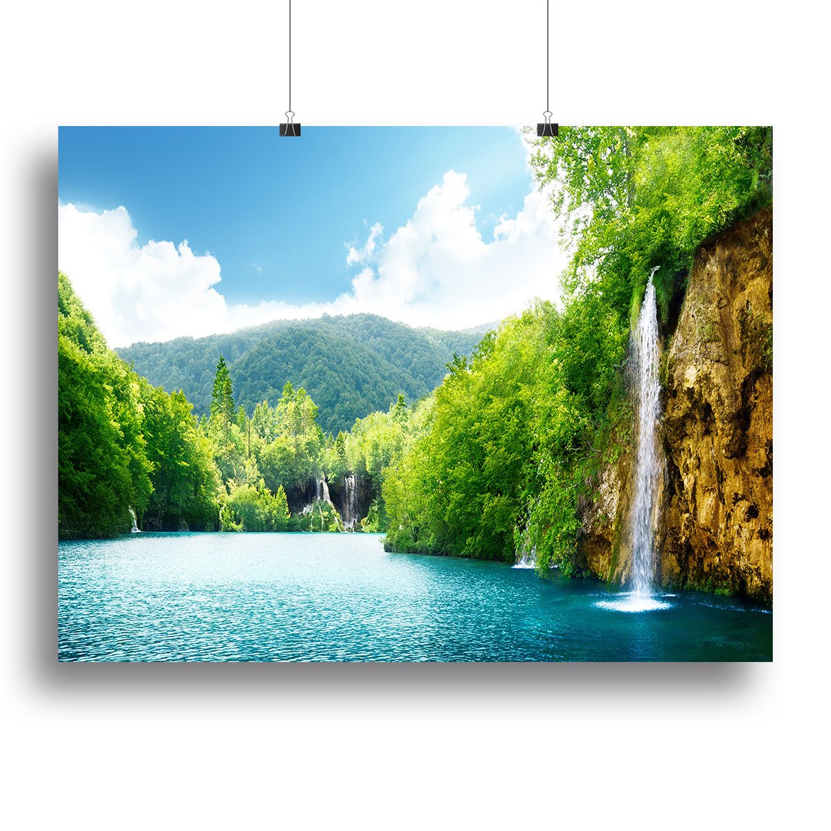 waterfall in deep forest Canvas Print or Poster