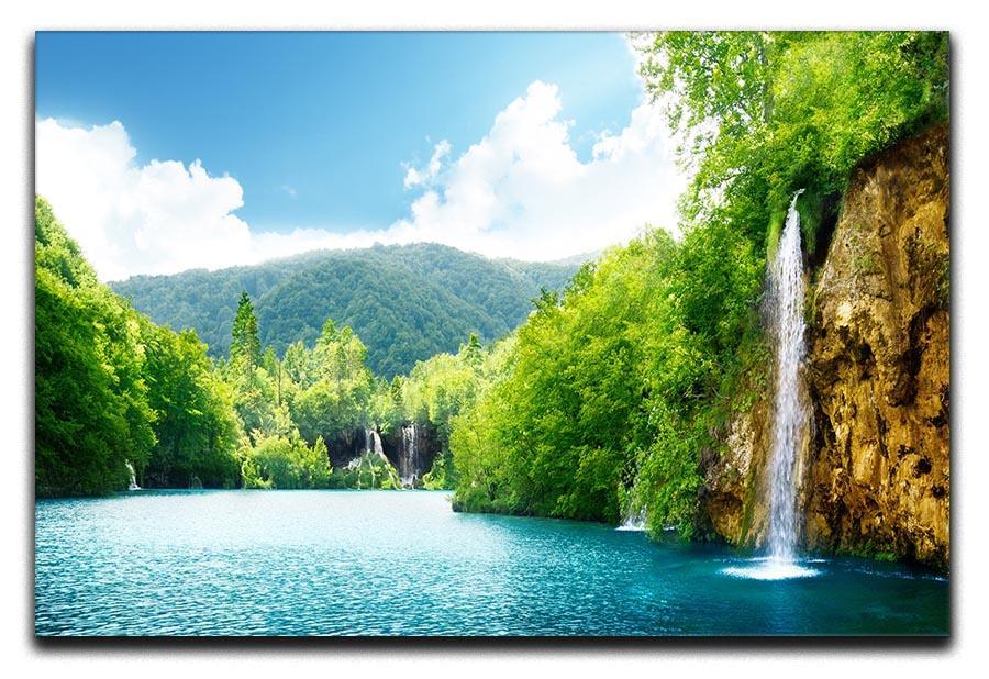 waterfall in deep forest Canvas Print or Poster  - Canvas Art Rocks - 1