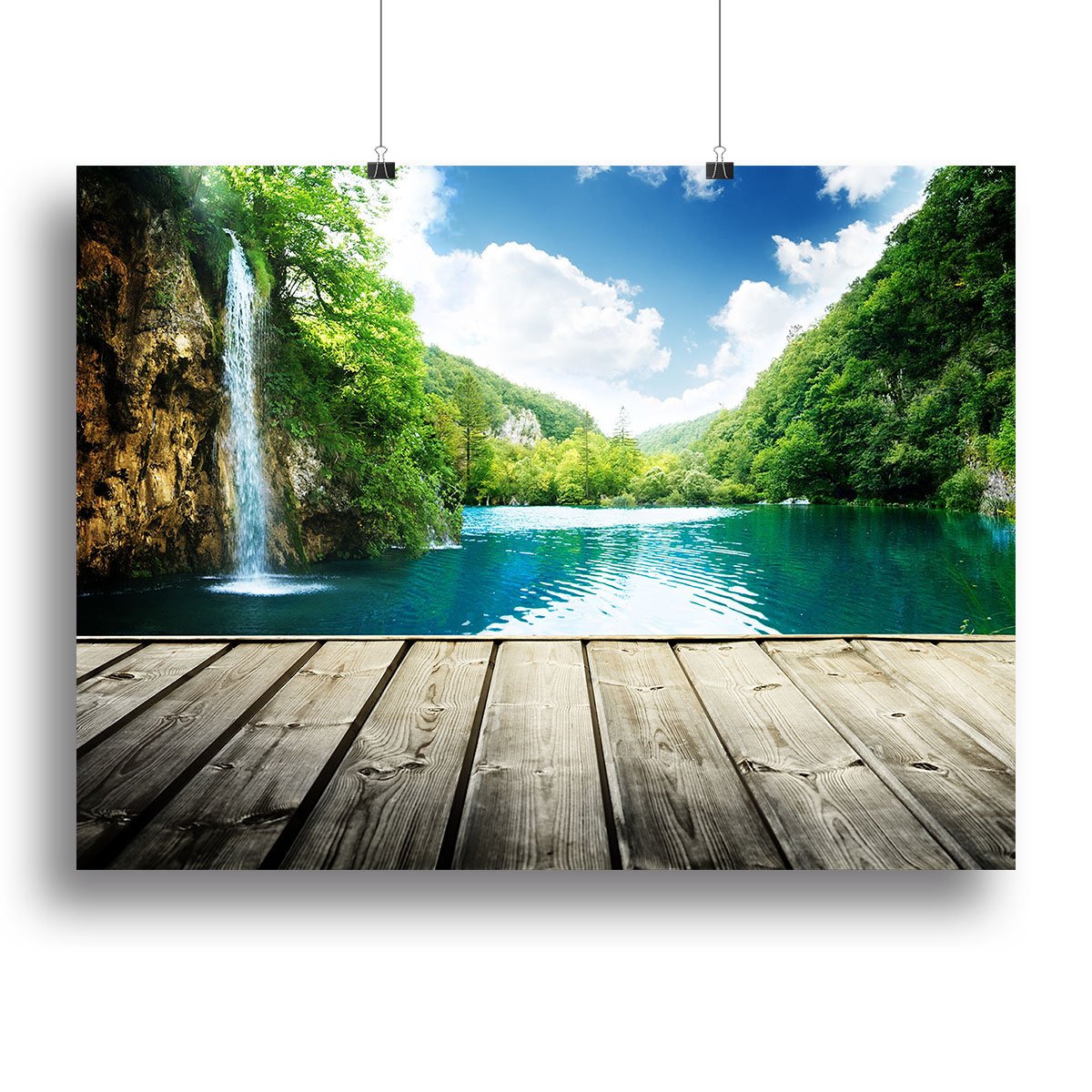 waterfall in deep forest of croatia Canvas Print or Poster