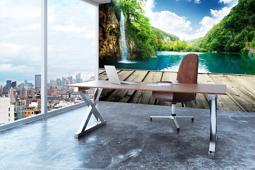 waterfall in deep forest of croatia Wall Mural Wallpaper - Canvas Art Rocks - 3