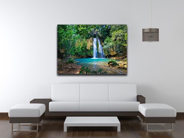 waterfall in deep green forest Canvas Print or Poster - Canvas Art Rocks - 4