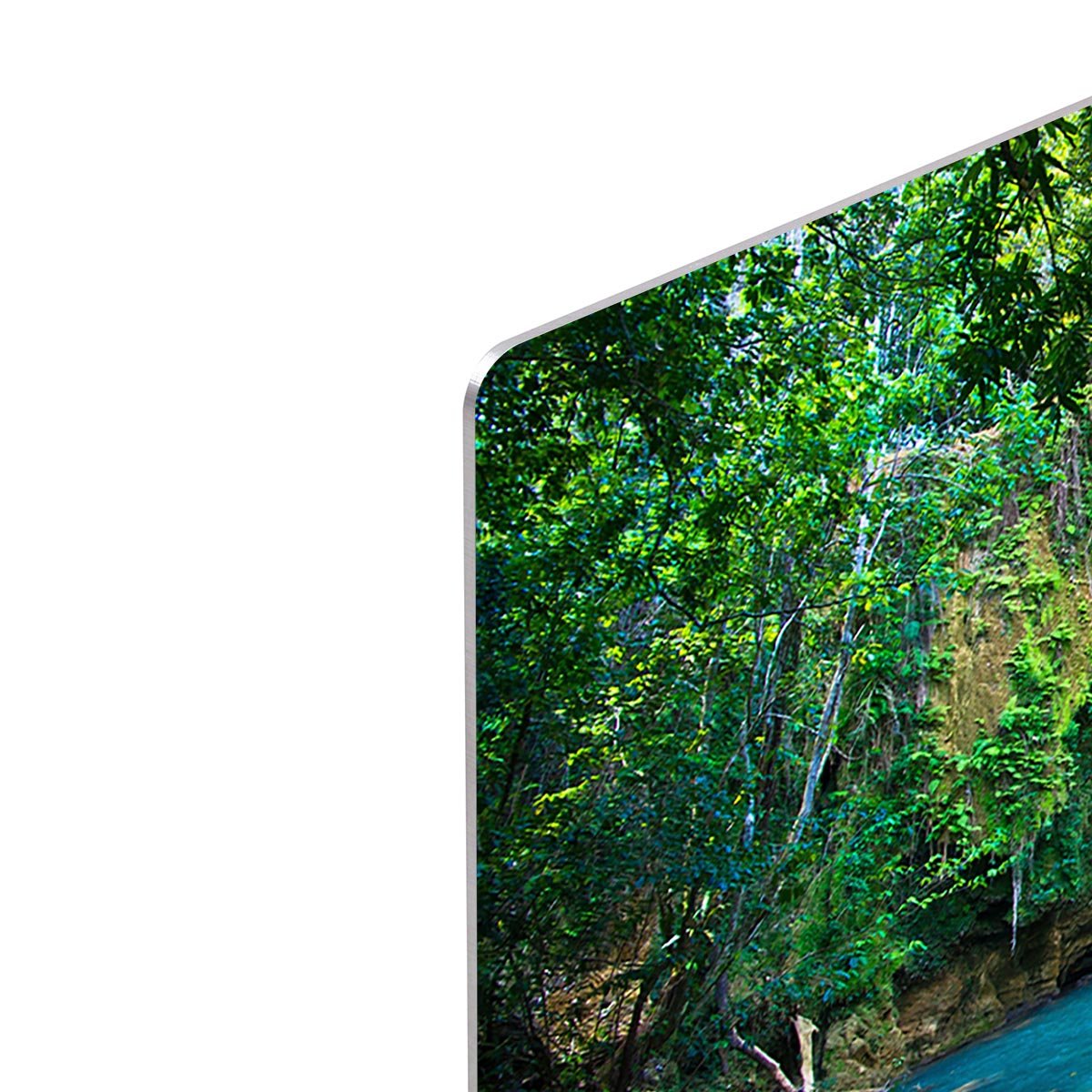 waterfall in deep green forest HD Metal Print - Canvas Art Rocks - 4