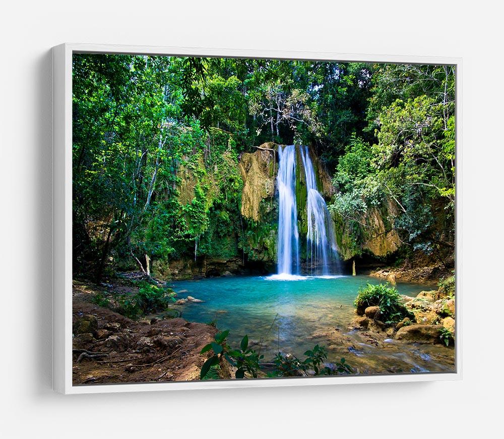 waterfall in deep green forest HD Metal Print - Canvas Art Rocks - 7