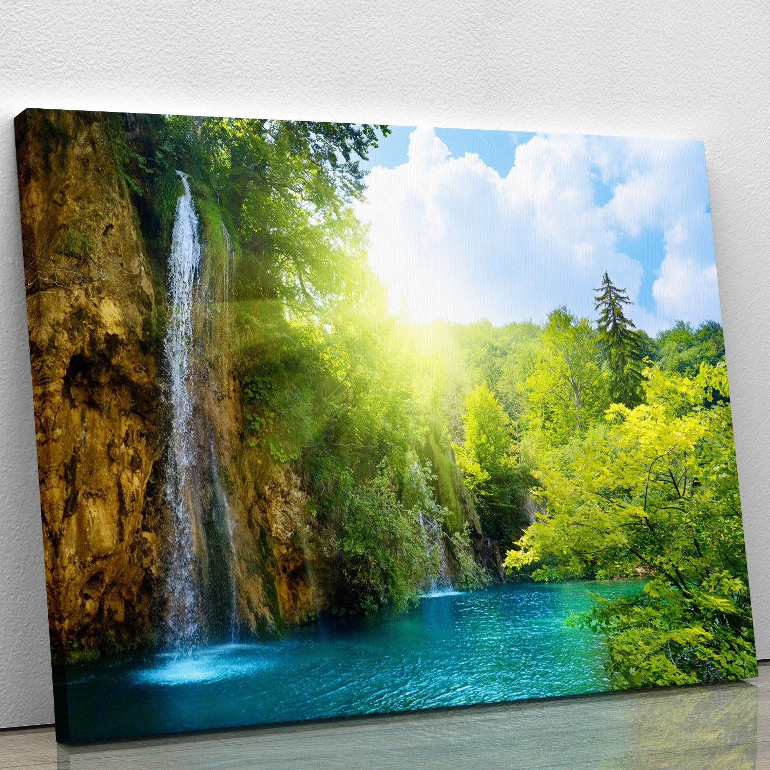 waterfalls in deep forest Canvas Print or Poster