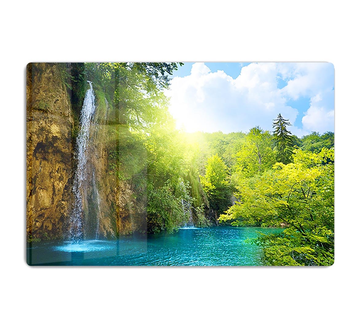 waterfalls in deep forest HD Metal Print - Canvas Art Rocks - 1