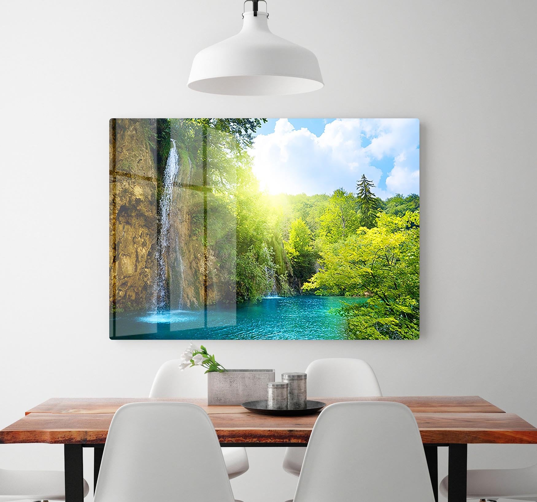 waterfalls in deep forest HD Metal Print - Canvas Art Rocks - 2