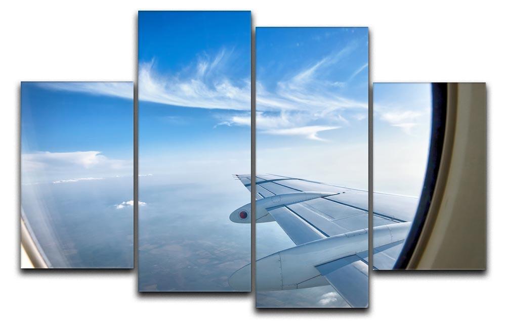 window aircraft during flight 4 Split Panel Canvas  - Canvas Art Rocks - 1