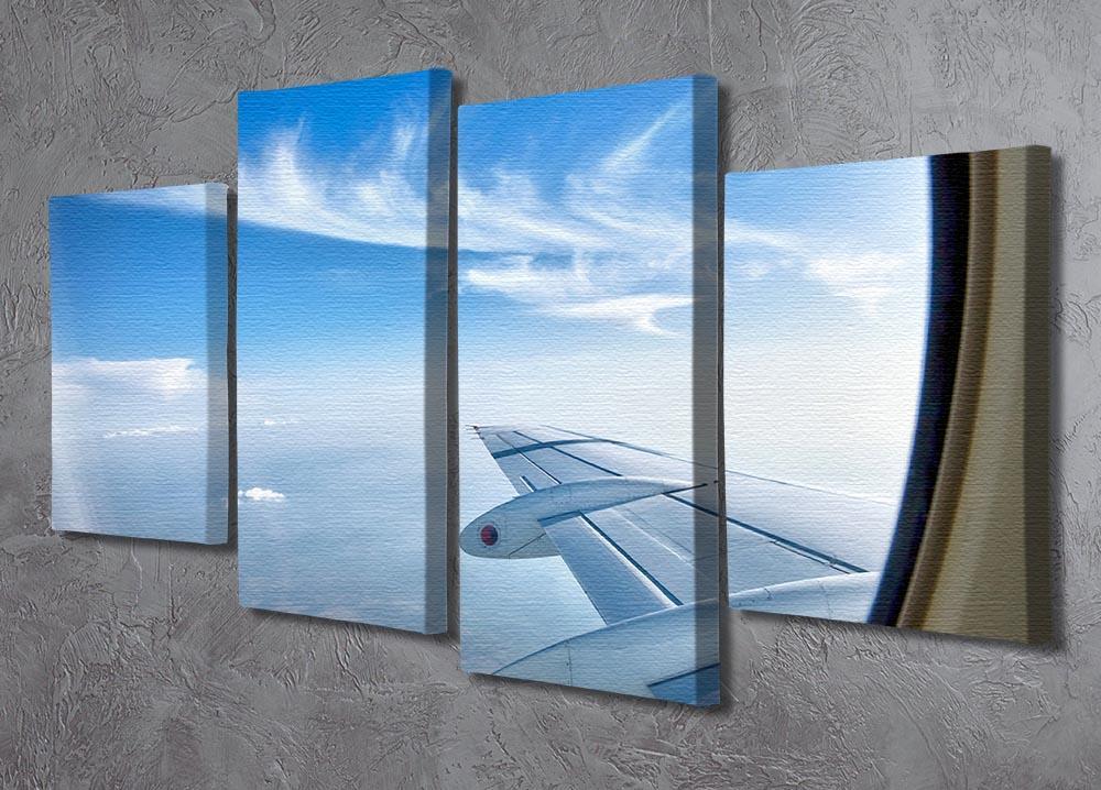 window aircraft during flight 4 Split Panel Canvas  - Canvas Art Rocks - 2