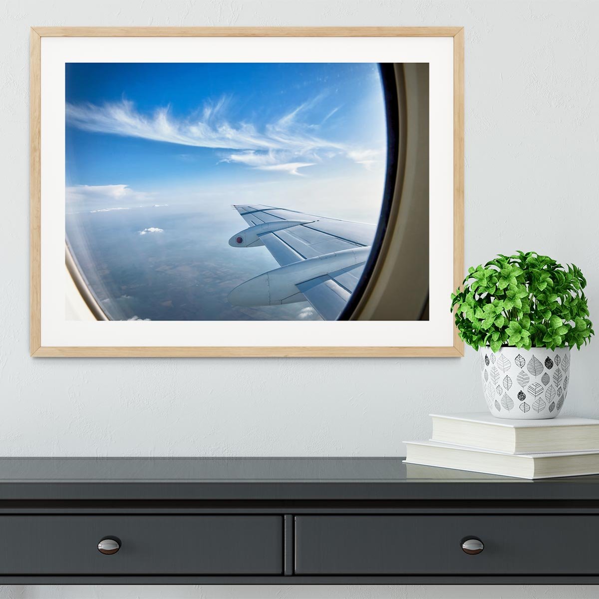 window aircraft during flight Framed Print - Canvas Art Rocks - 3
