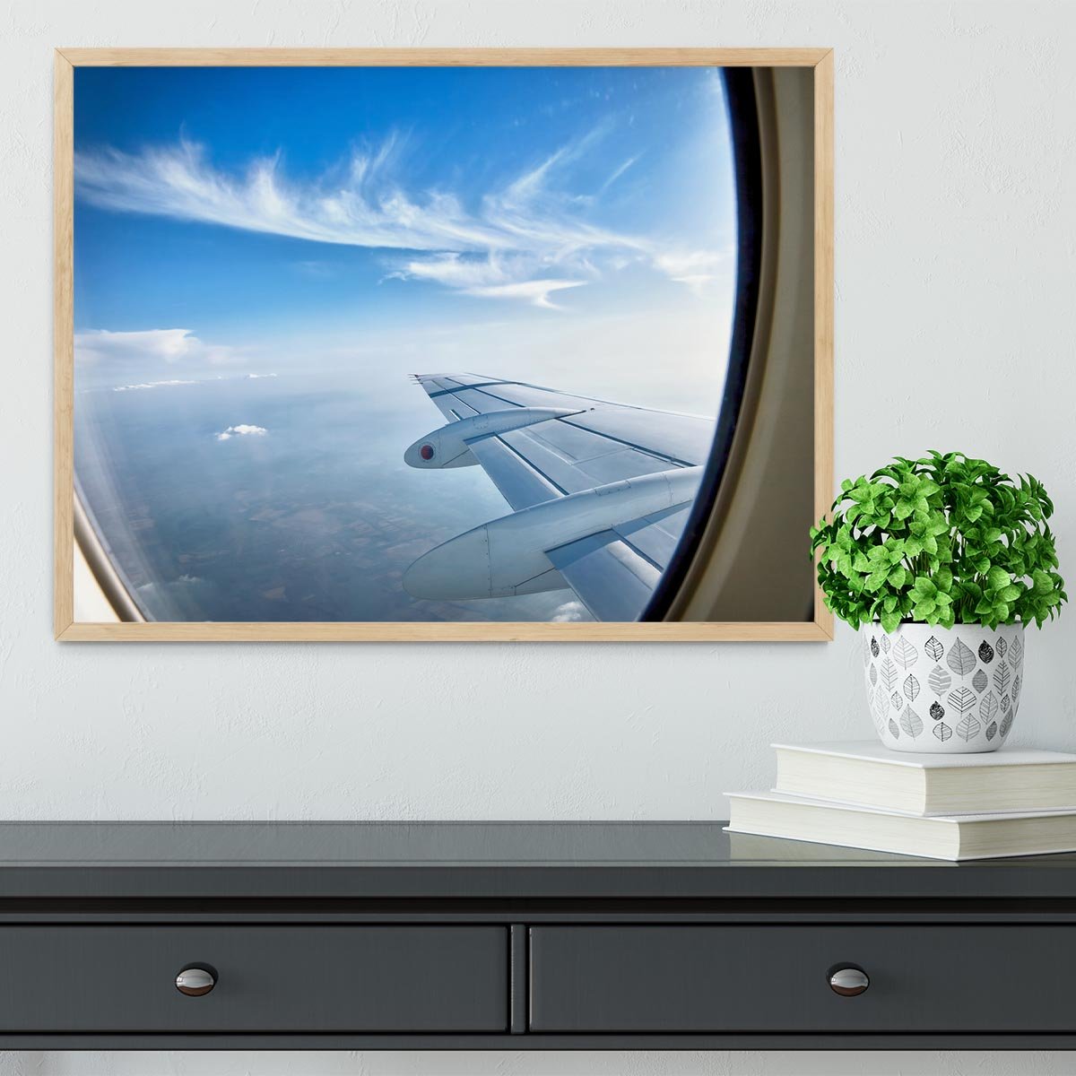 window aircraft during flight Framed Print - Canvas Art Rocks - 4