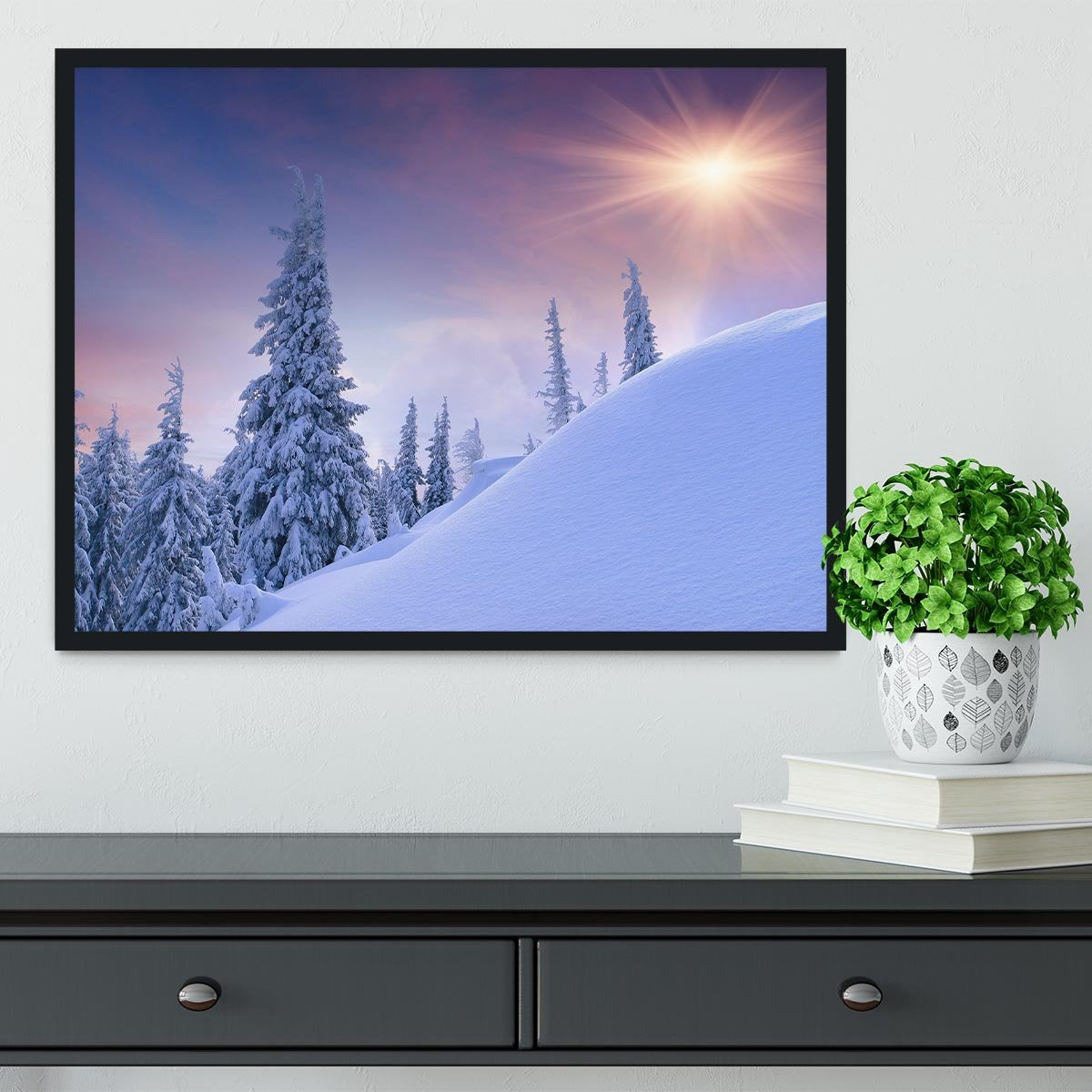 winter landscape in the mountains Framed Print - Canvas Art Rocks - 2
